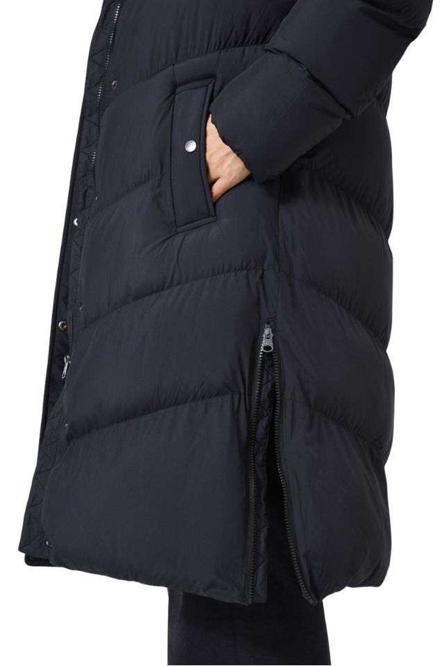 Longline Puffer Jacket - Black