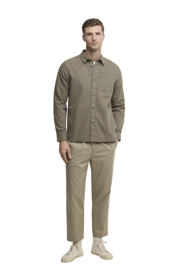 Regular Washed Overshirt - Smokey Olive