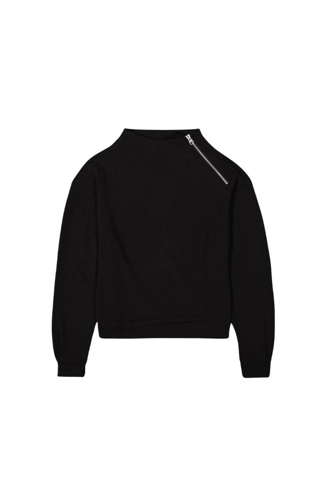 Zip Detial Sweat - Black