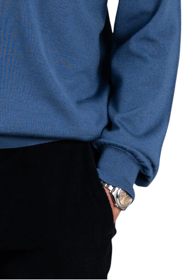 Haast Vintage Blue Merino Polo