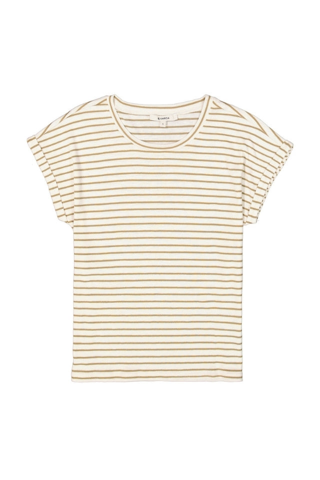 Narrow Stripe Tee - Coffee