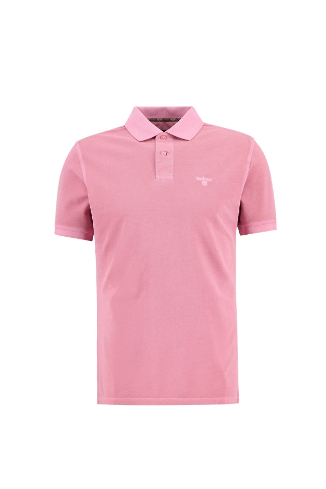 Washed Tartan Tailored Fit Pique Polo - Washed Pink