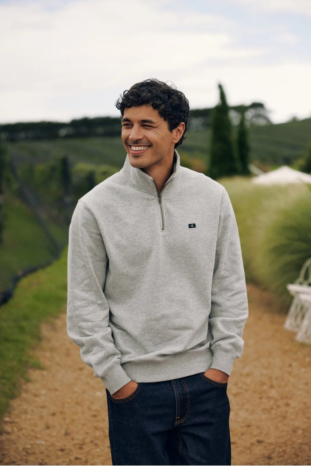 Classic 1/4 Zip Jersey/ 3 Ball - Grey