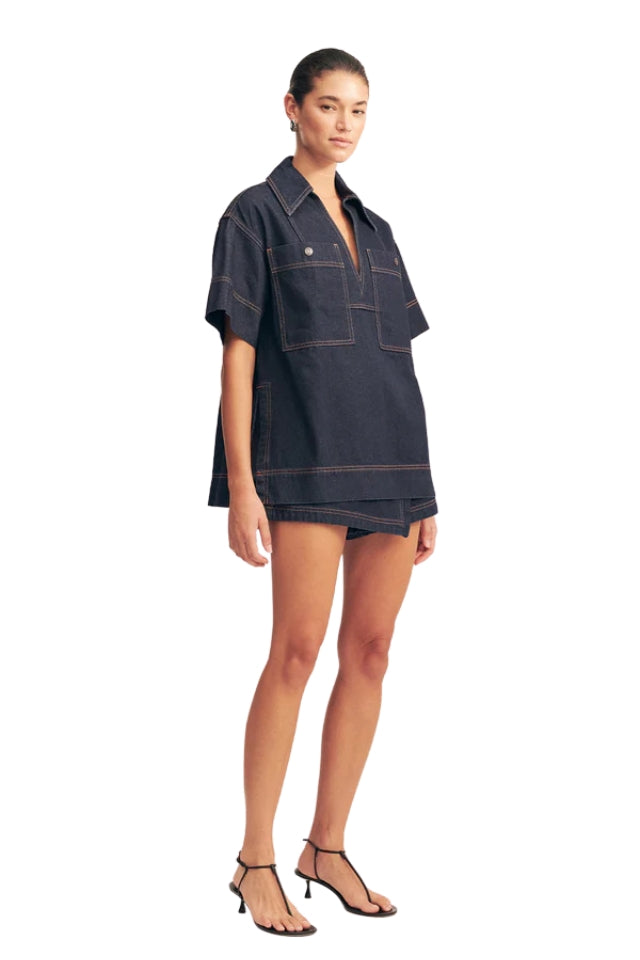 Rita Pullover Top - Deep Indigo
