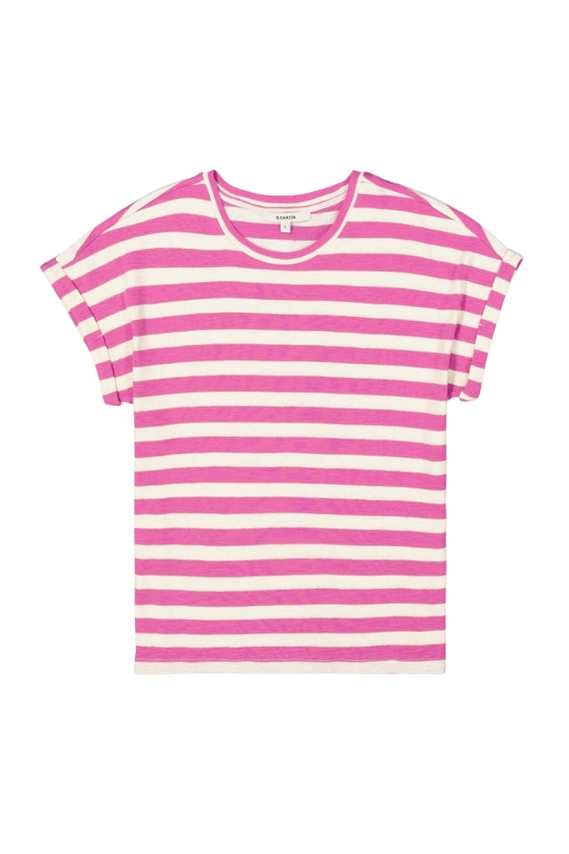Wide Striped Tee - Meadow Mauve