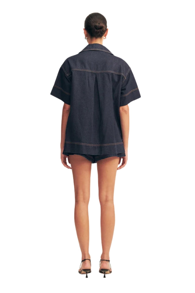 Rita Pullover Top - Deep Indigo