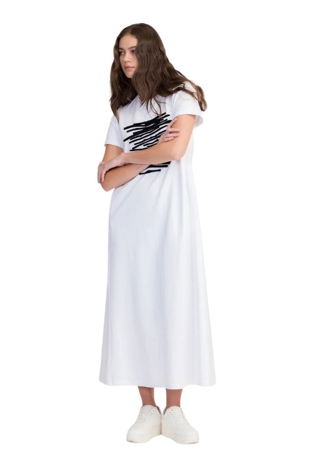Strand Dress - Ivory/Black