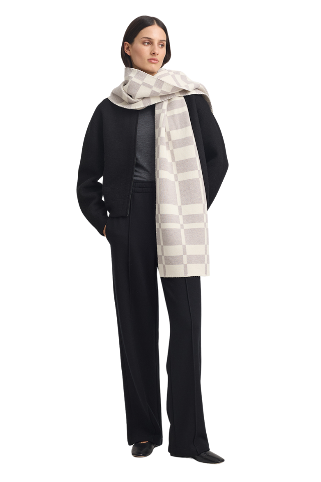 Abstract Check Scarf