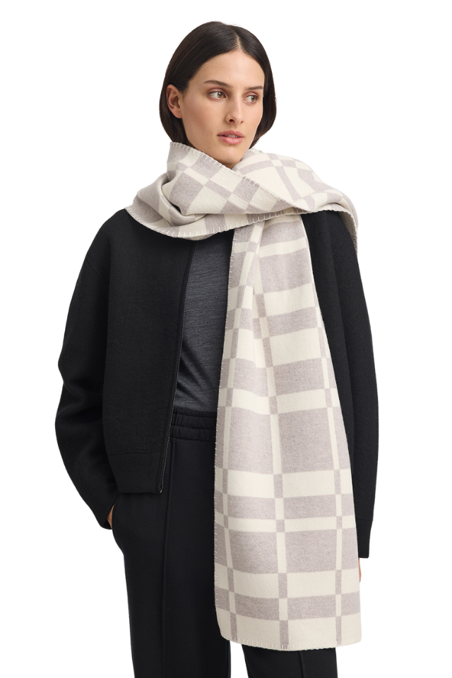 Abstract Check Scarf