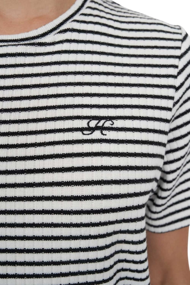 Alfie Stripe Classic Tee - Chalk/black