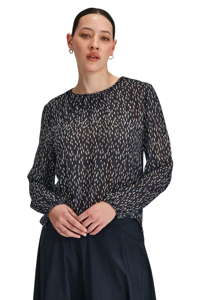 Anna Spot Top - Navy Spot