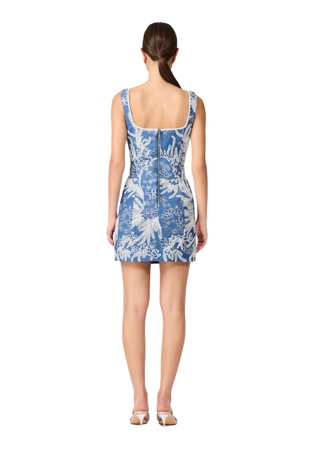 Anneliese Mini Dress - Blue Ivory