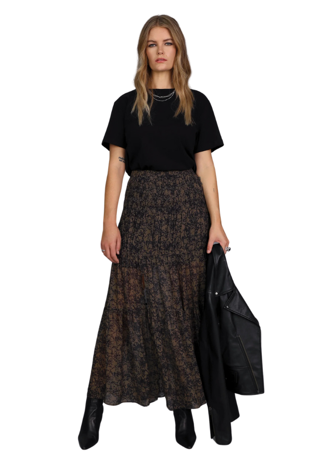 Antique Web Print Maxi Skirt