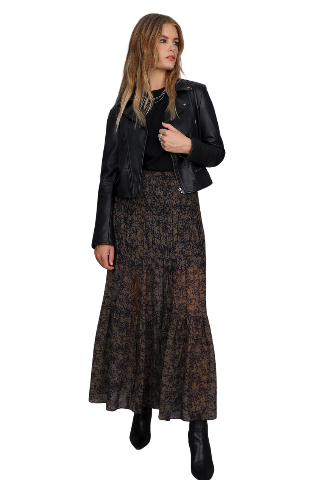 Antique Web Print Maxi Skirt