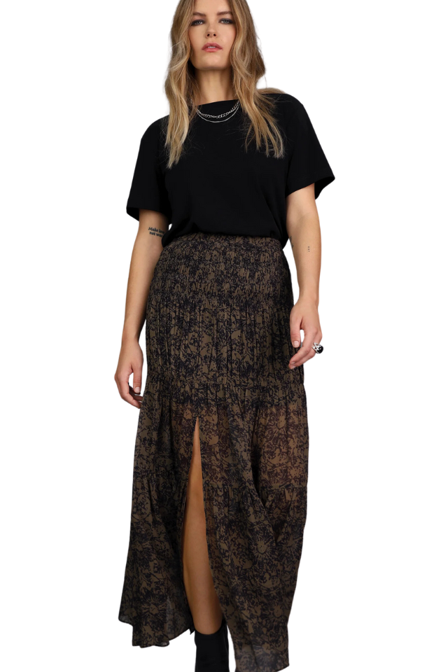 Antique Web Print Maxi Skirt