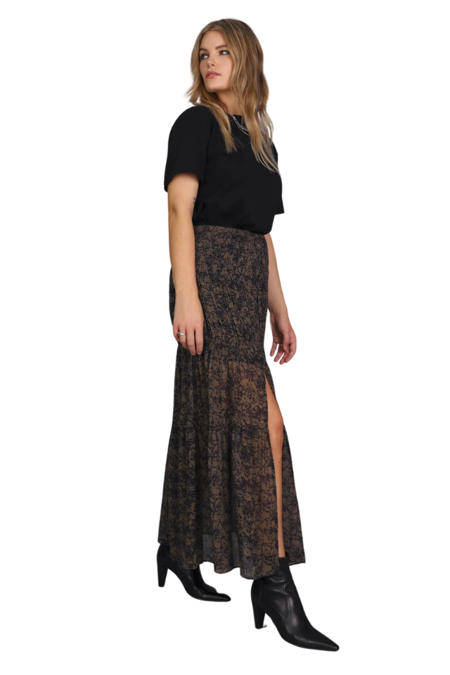 Antique Web Print Maxi Skirt