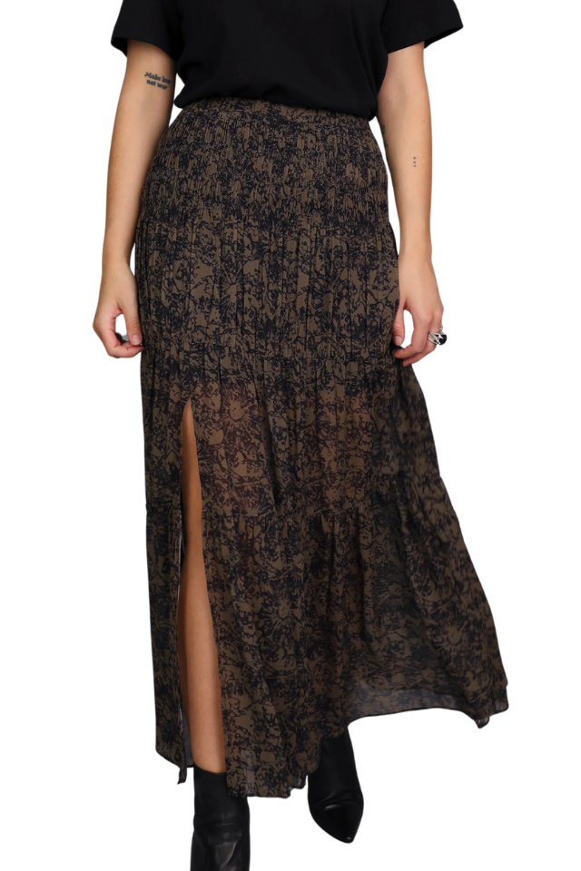 Antique Web Print Maxi Skirt