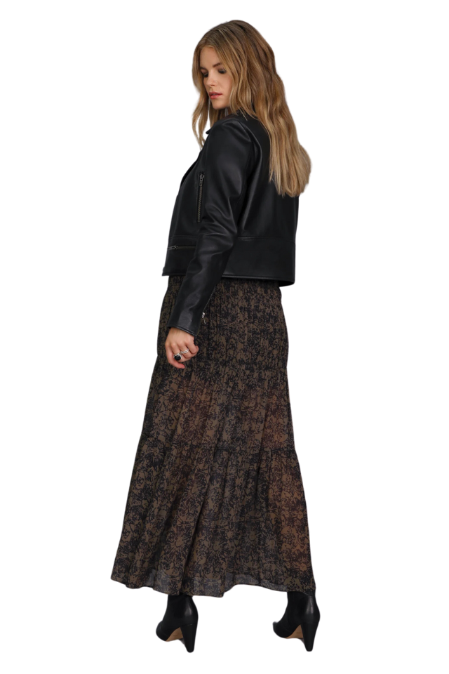 Antique Web Print Maxi Skirt