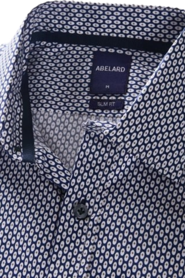Aprutino Print Slim Fit Shirt - Navy