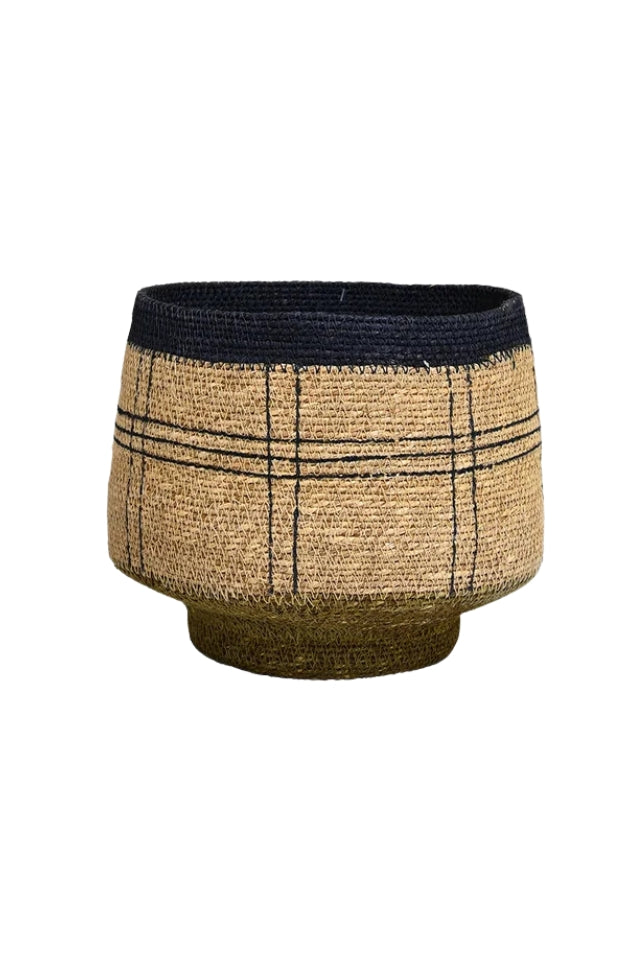 Kintu Collection Aria Basket - Natural/Crossed Lines
