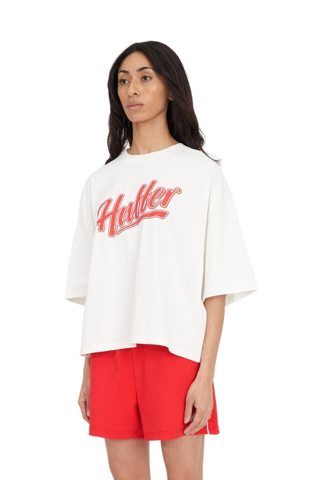BOXY CROP TEE 220/1ST BASE - Chalk