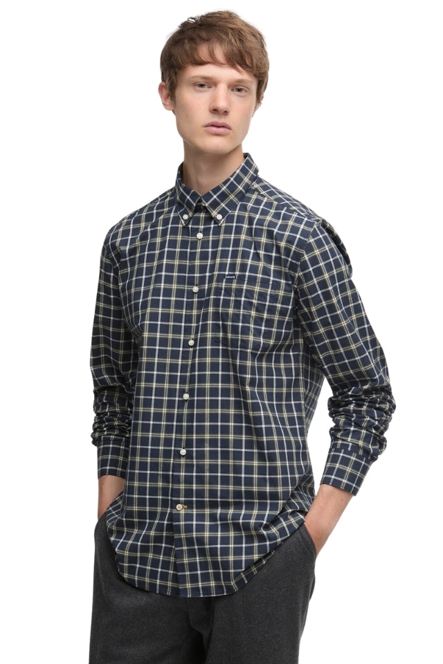 Bramham Checked Tailored Shirt - Navy