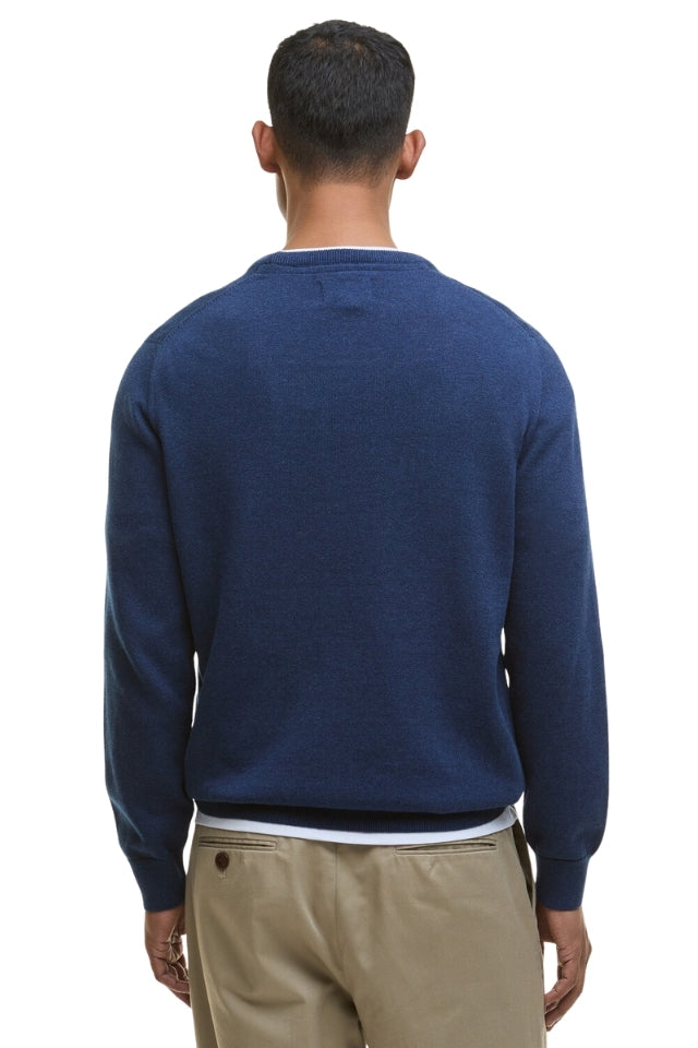 Pima Cotton Crew Neck Sweater - Inky Marl