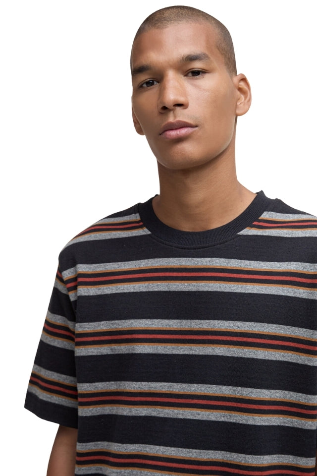 Sandwick Relaxed Striped T-Shirt - Black