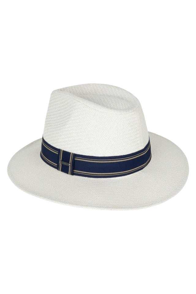 Beaumont Mens Safari Fedora - Off White