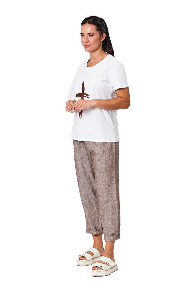 Blackstone BSY8633 Dripping Metallic Cross Tee Bronze