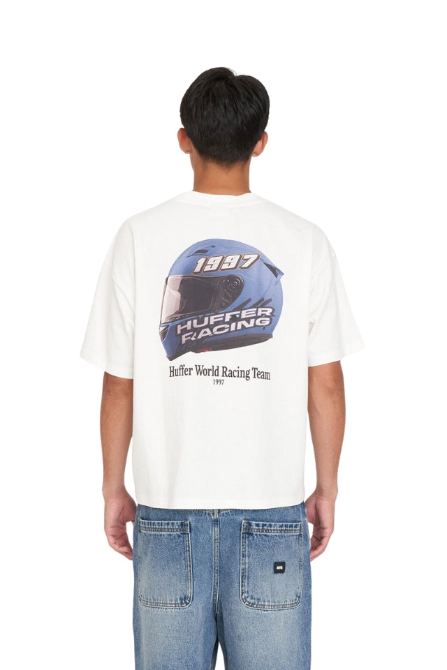 Block Crop Tee 220/pit Stop - Chalk