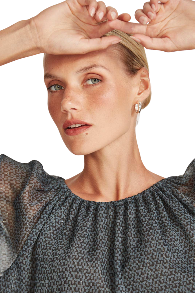 Bonita Blouse - Navy Print