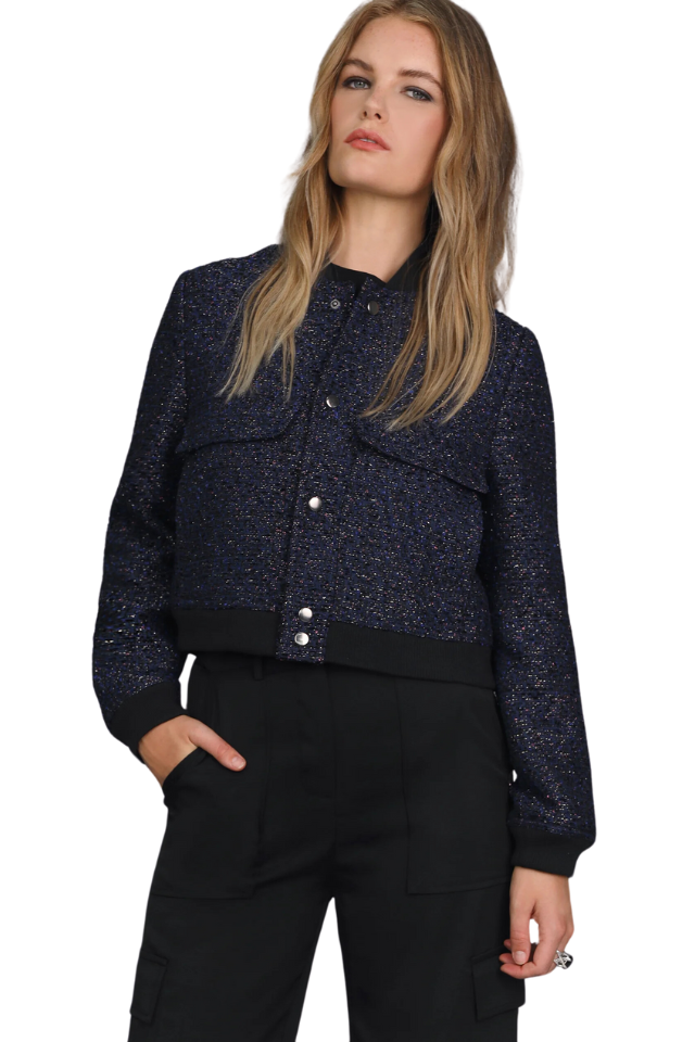 Boucle Cargo Bomber - Ink Black