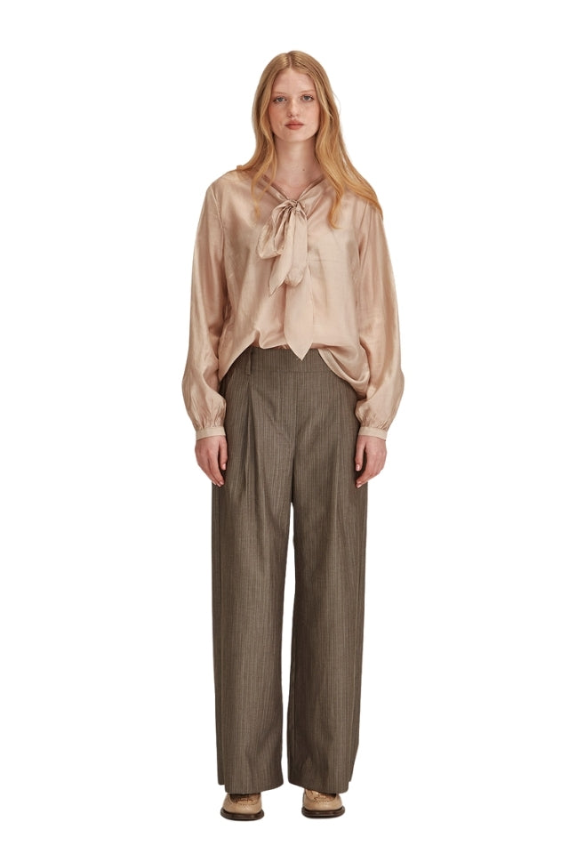 Brooke Stripe Pant - Taupe Stripe