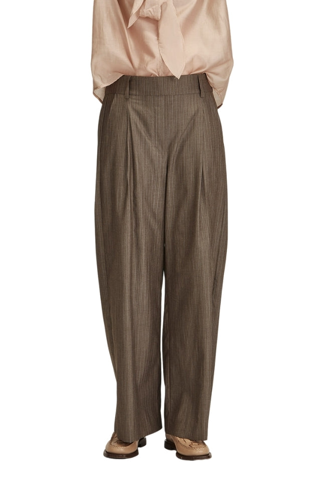 Brooke Stripe Pant - Taupe Stripe