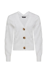 Cable Css23302 Cotton Cable Cardigan White 