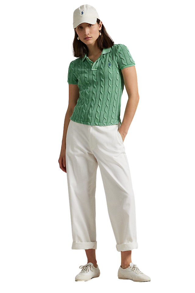 Cable Knit Polo Shirt