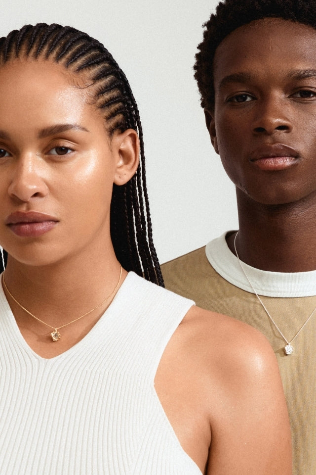 Callum Recycled Waterproof Gold Plated Necklace - Crystal