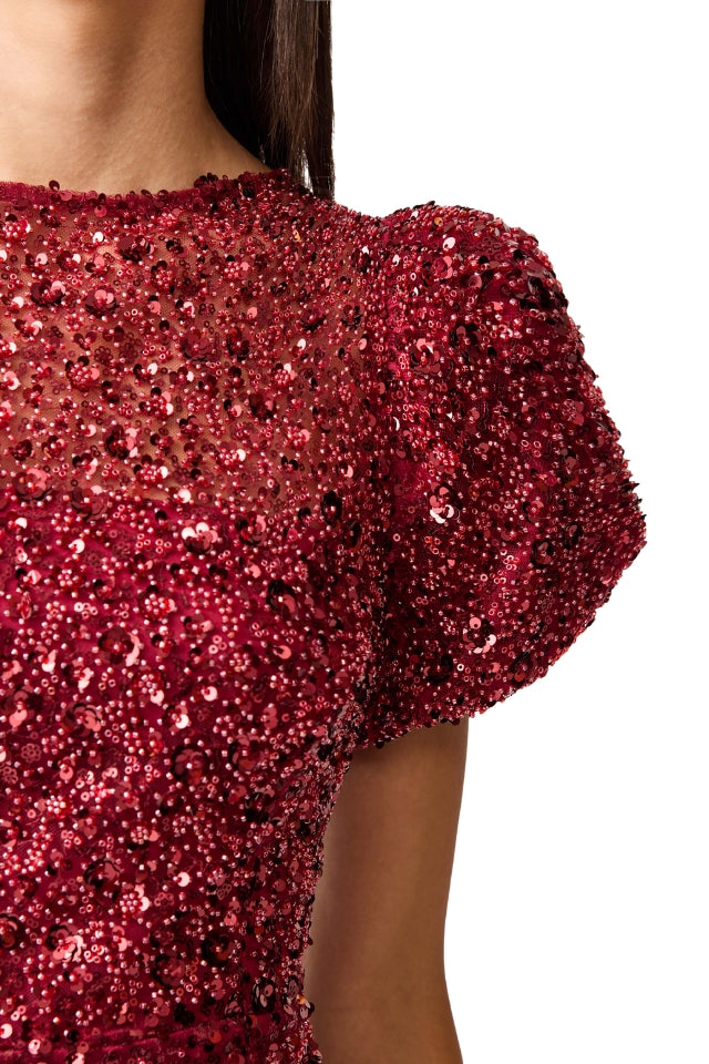 Carmen Midi Dress - Berry