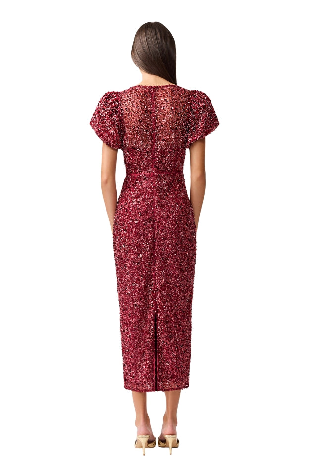 Carmen Midi Dress - Berry
