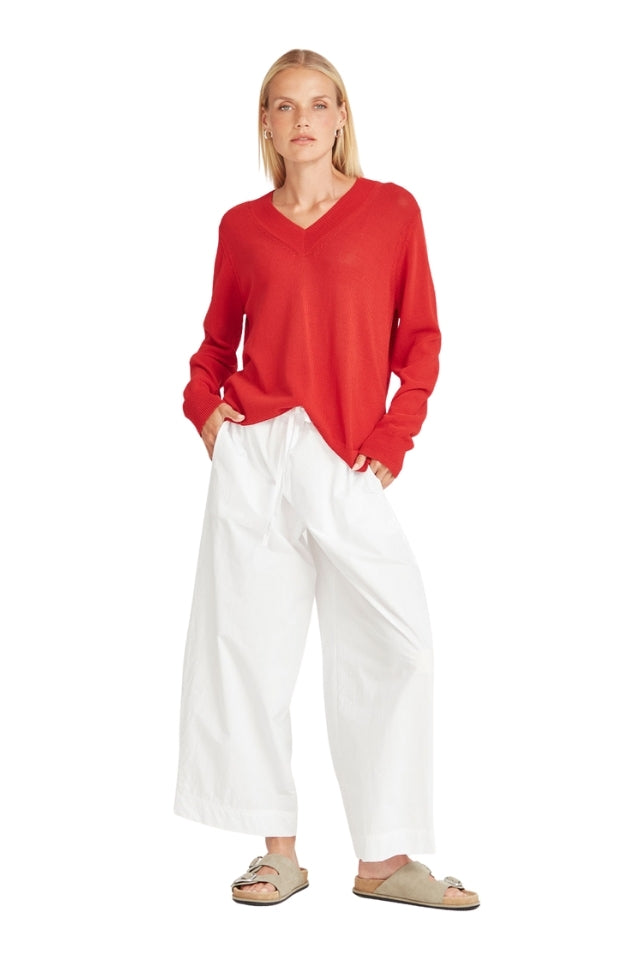 Carnival V Neck Sweater - Scarlet