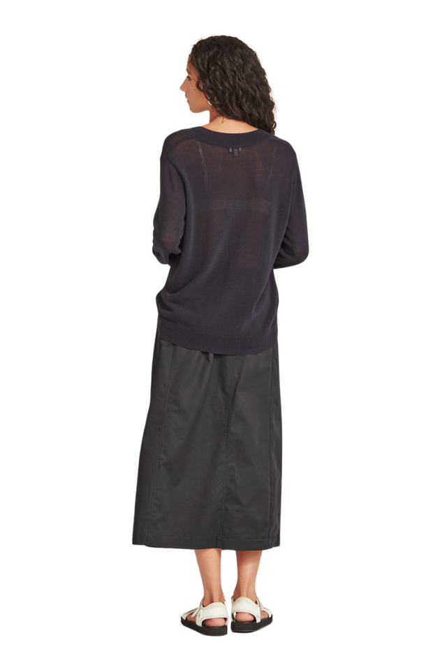 Carnival V Neck Sweater - French Navy