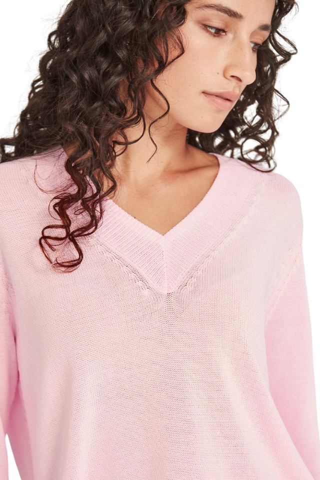 Carnival V Neck Sweater - Pink Sorbet
