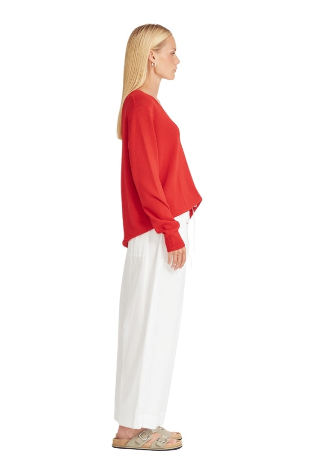 Carnival V Neck Sweater - Scarlet