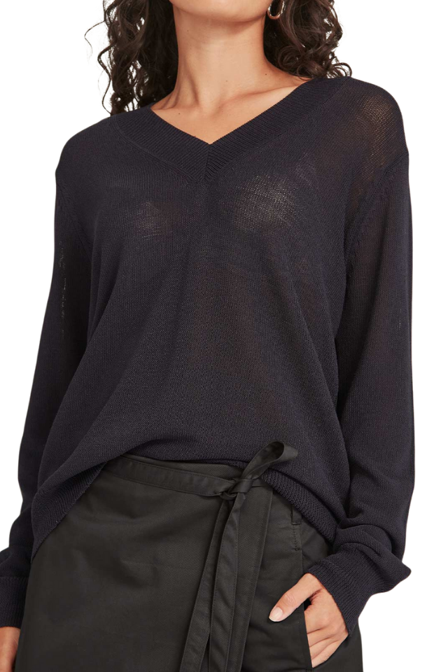 Carnival V Neck Sweater - French Navy