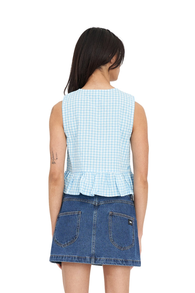 Catalina Bow Top - Blue/Chalk