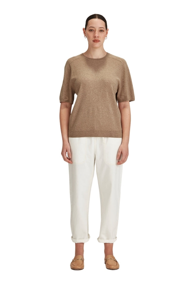 Cecilia Knit Tee - Oatmeal