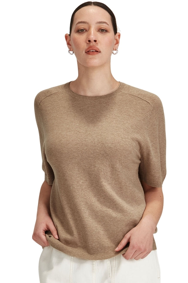 Cecilia Knit Tee - Oatmeal