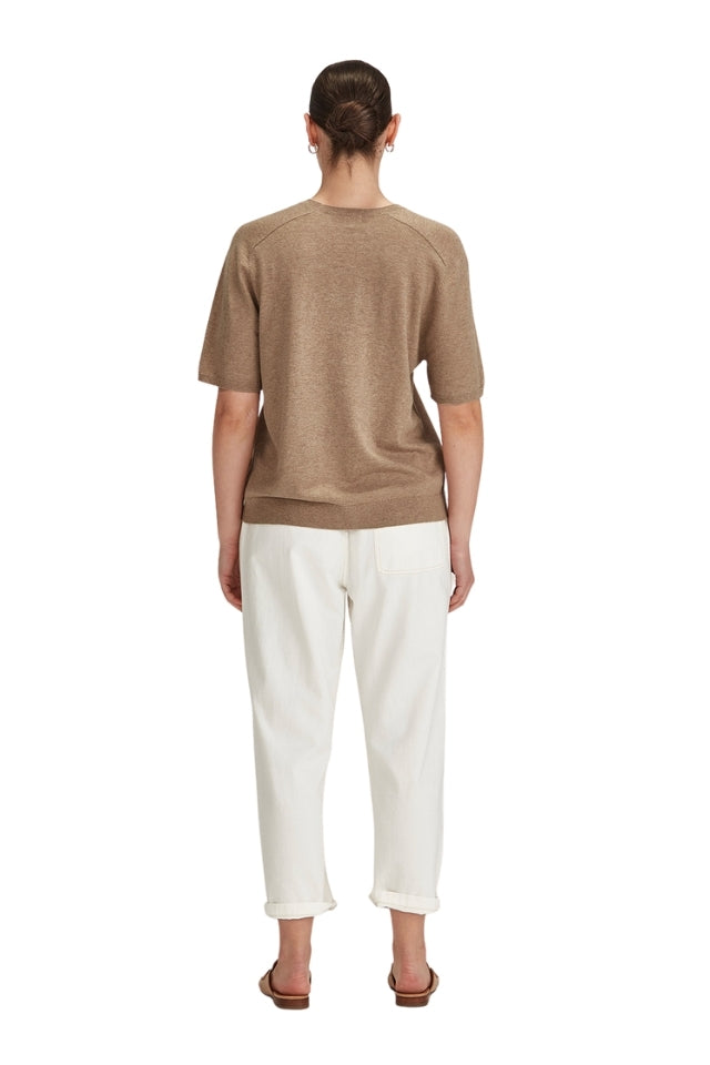 Cecilia Knit Tee - Oatmeal