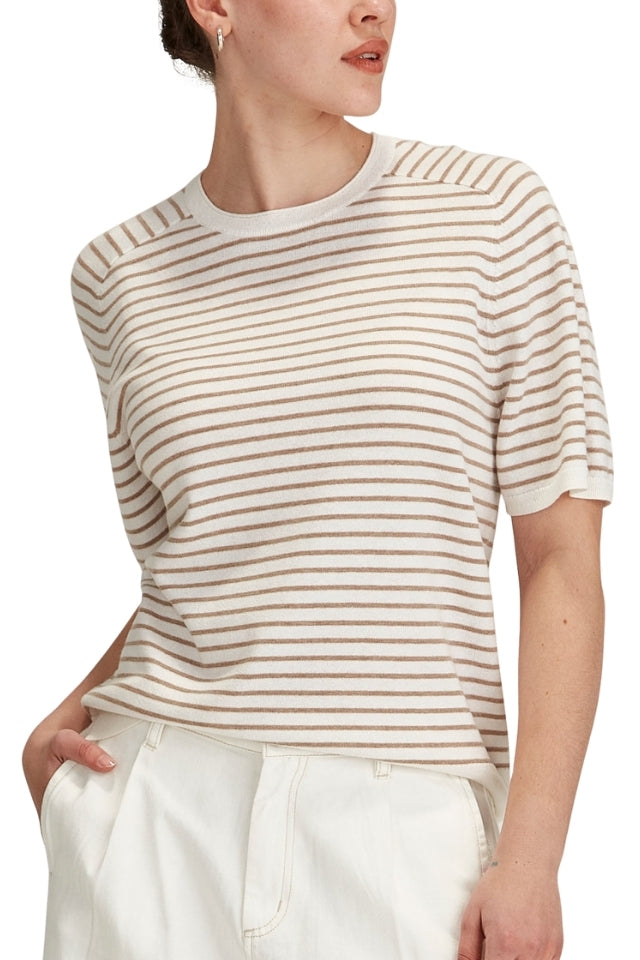Cecilia Stripe Knit Tee - Snowflake/Oat